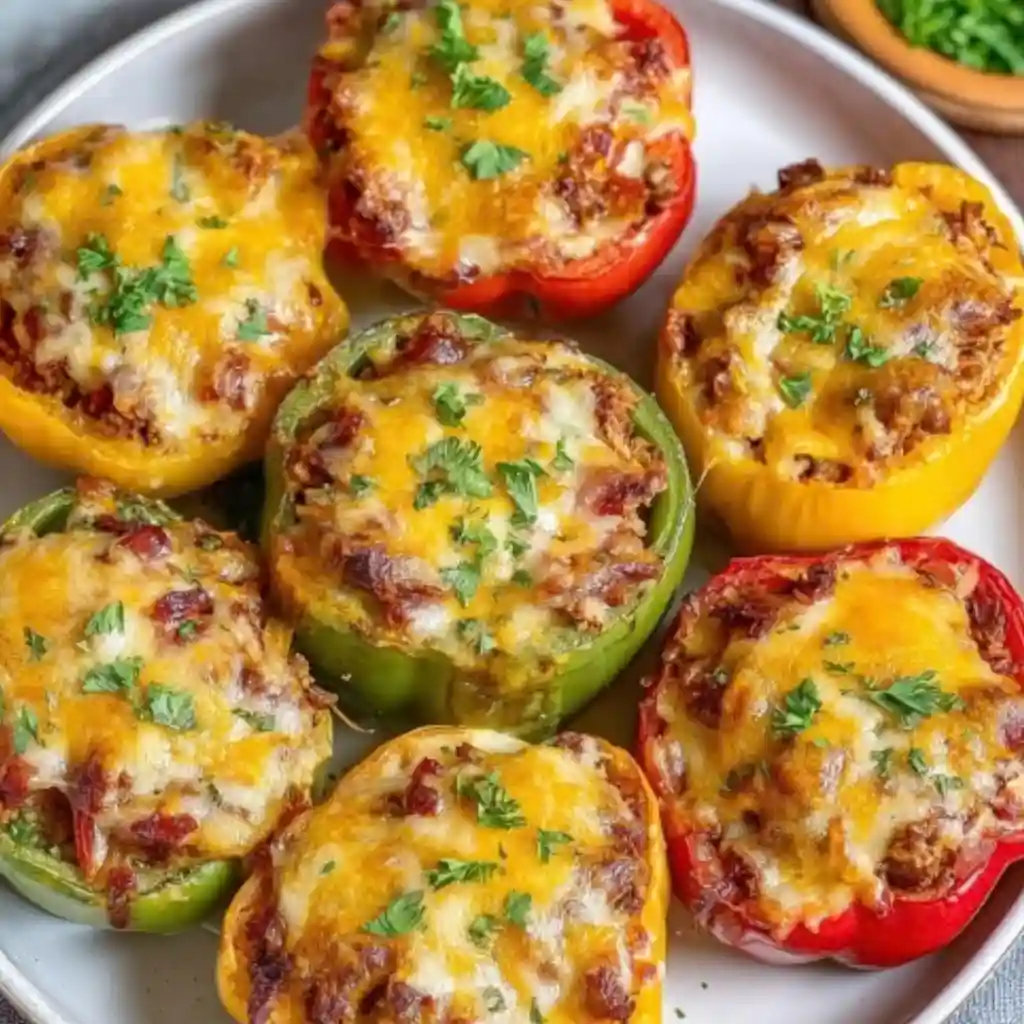 Stuffed Bell Peppers Recipe 2 stuffed bell peppers ground beef