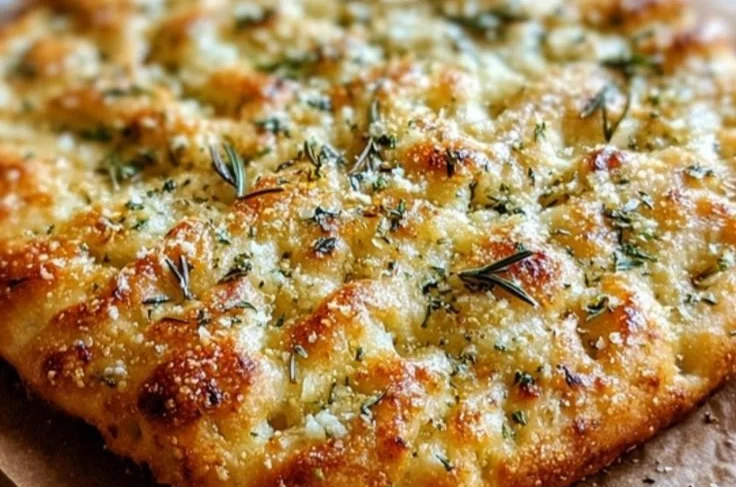 Crispy and Cheesy Garlic Parmesan Focaccia Bread You'll Love 4 Delicious garlic parmesan focaccia bread, crispy and cheesy, ready to serve.
