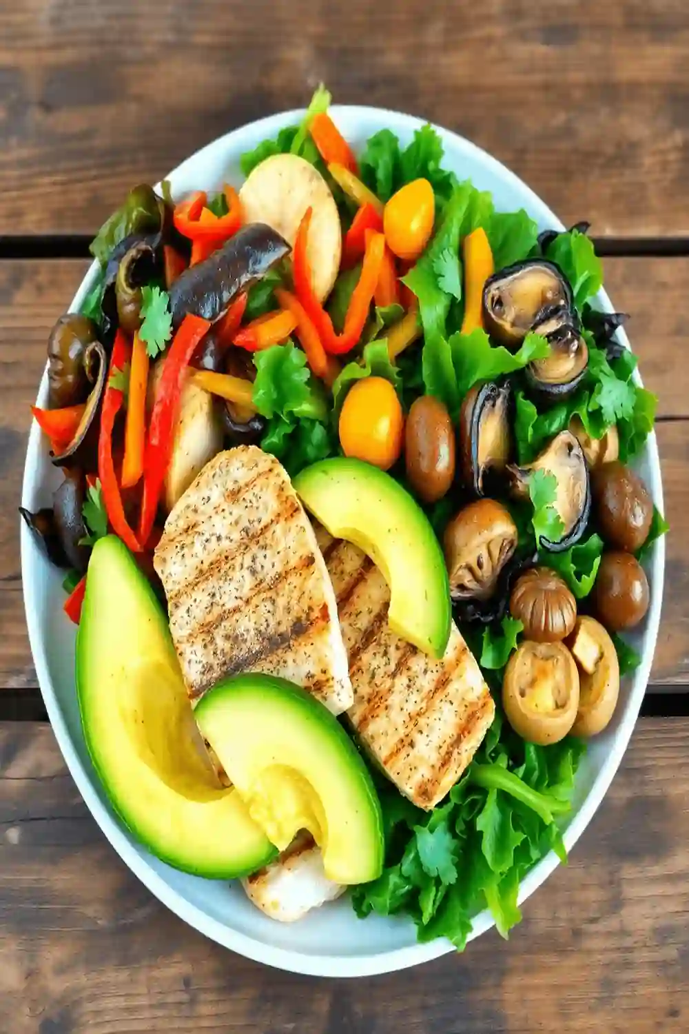 A wholesome pegan diet meal featuring fresh vegetables, lean protein, and whole foods, styled as clean eating meals for a healthy weeknight dinner.