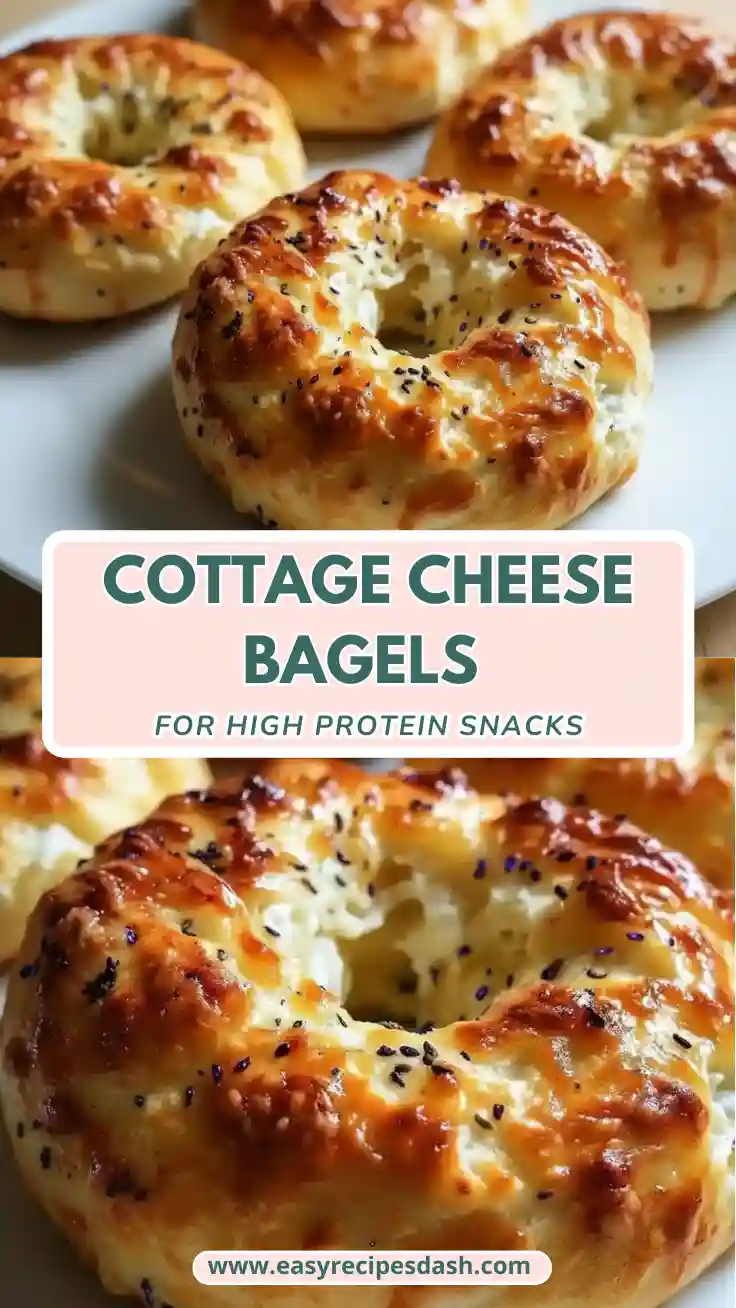 Fresh cottage cheese bagels with golden crust on a baking tray, styled as a quick breakfast and high protein snack with simple ingredients and soft texture