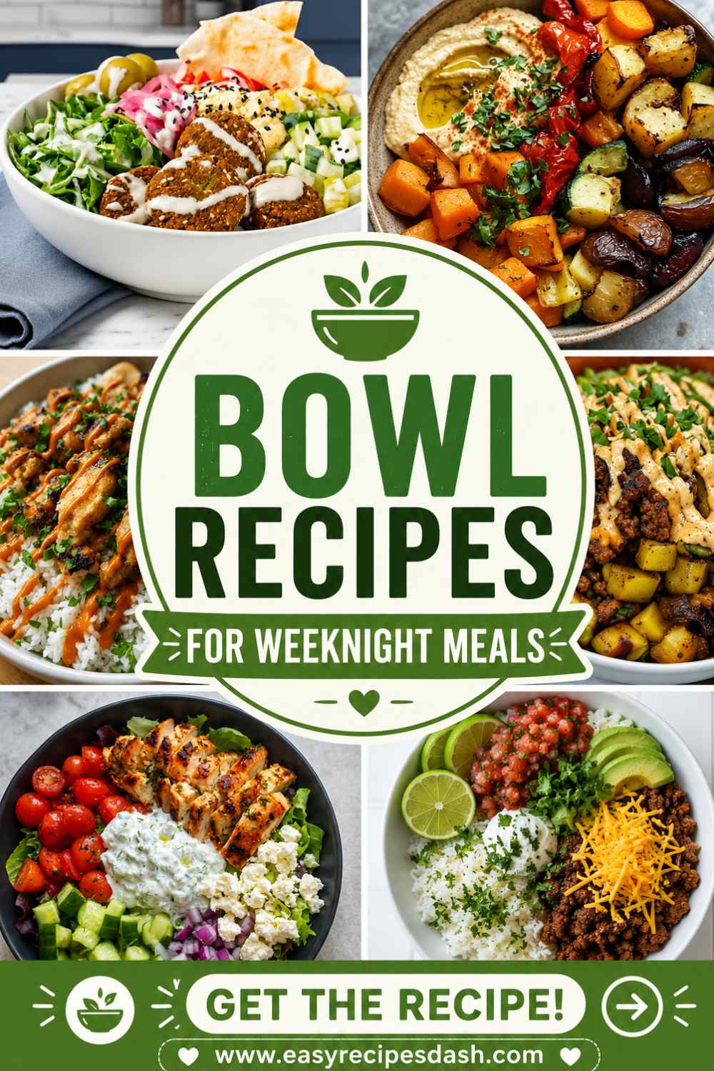 A colorful healthy rice bowl topped with fresh vegetables, grains, and protein, showcasing one of the best Bowl Recipes for quick, clean eating and healthy weeknight dinners.