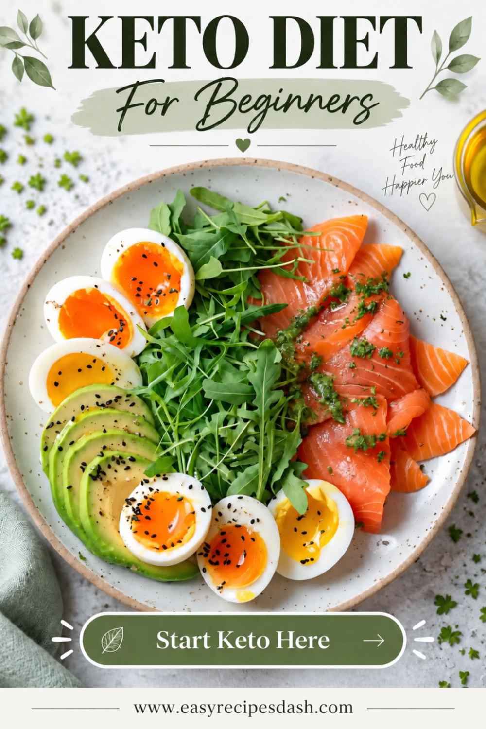 Healthy Recipes featuring a colorful keto diet meal with protein, low-carb vegetables, and healthy fats, ideal for keto meal prep and easy healthy eating.
