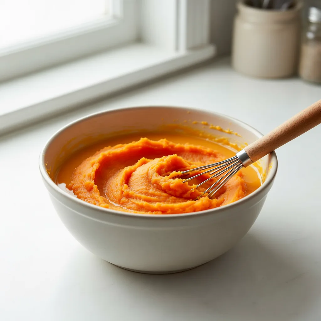 Sweet Potato Rolls: The Secret to Extra Fluff 6 Mashed sweet potato mixed with milk until smooth and creamy
